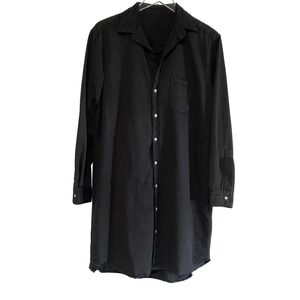 Frank & Eileen Womens Mary Button Up Midi Shirt Denim Distressed Dress L Black